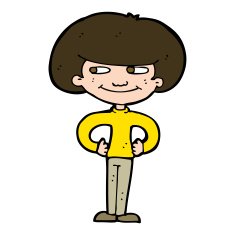 cartoon boy with hands on hips N10