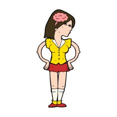 cartoon intelligent woman N19