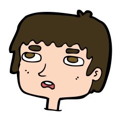 cartoon unhappy face N19