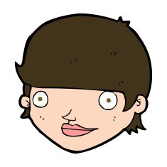 cartoon happy female face N188