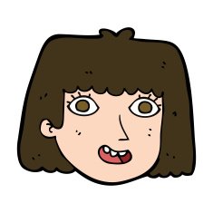 cartoon happy female face N190