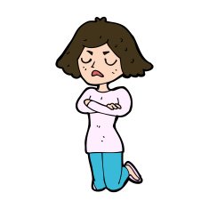 cartoon annoyed woman N196
