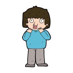cartoon worried boy N32