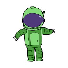 Cartoon Astronaut N141