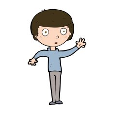 cartoon staring boy N26
