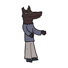 cartoon wolf man N48