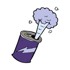 cartoon fizzing soda can N37