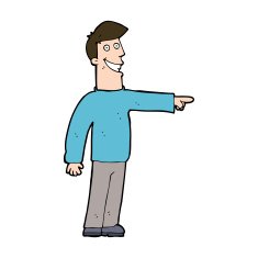 cartoon pointing man N111