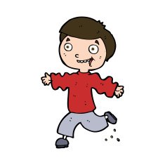 cartoon excited boy N157