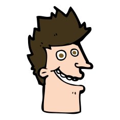 cartoon happy man face N20