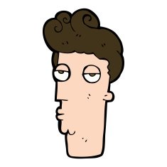 cartoon bored man's face N10