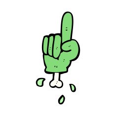 cartoon pointing halloween hand N6