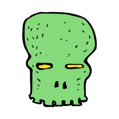 cartoon spooky skull N176
