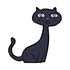 cartoon black cat N58