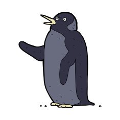 cartoon penguin waving N7