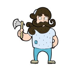 cartoon lumberjack with axe N9