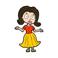 cartoon confused girl N11