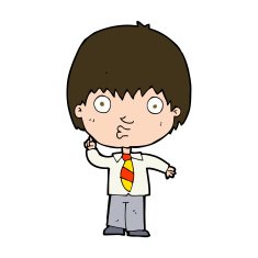 cartoon school boy answering question N51