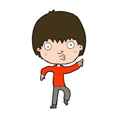 Cartoon impressed boy pointing N11 free image download