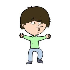 cartoon suspicious man N42