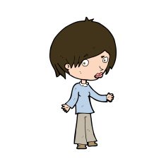 cartoon confused woman N115