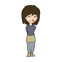 cartoon happy woman N271