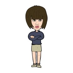 cartoon annoyed woman N197