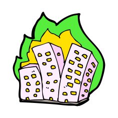 cartoon burning buildings N11