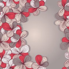 border with abstract hand-drawn floral pattern
