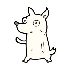 cartoon little dog waving N10