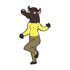 cartoon dancing werewolf woman N7