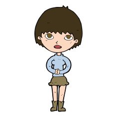 cartoon woman waiting patiently N11