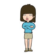 cartoon impatient woman N11
