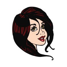 cartoon pretty female face N99