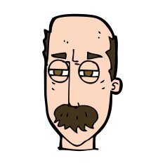 cartoon annoyed old man N68
