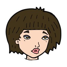 cartoon bored looking woman N12