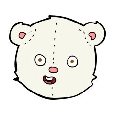 cartoon polar teddy bear head N5