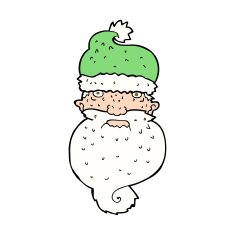 cartoon grim santa face N11
