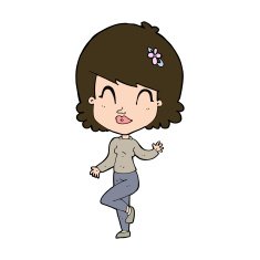 cartoon pretty woman dancing N20