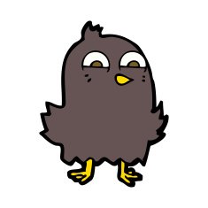 funny cartoon bird N174
