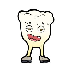 cartoon tooth looking smug N15