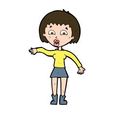 cartoon surprised woman N250