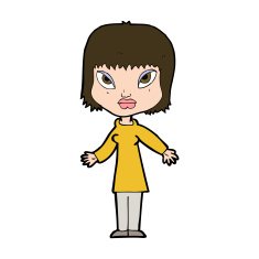 cartoon woman with open arms N101