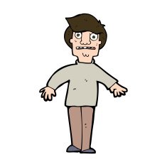 cartoon shocked man N130