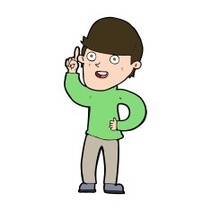 cartoon boy with idea N85
