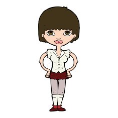 cartoon woman with hands on hips N226