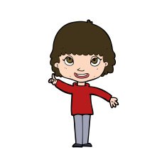 cartoon woman with idea N267