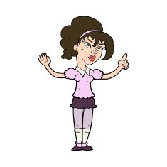 cartoon woman with idea N268