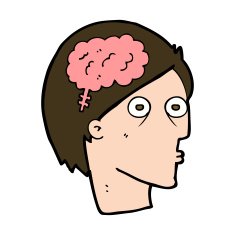 cartoon head with brain symbol N40