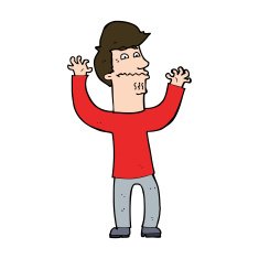 cartoon nervous man N159